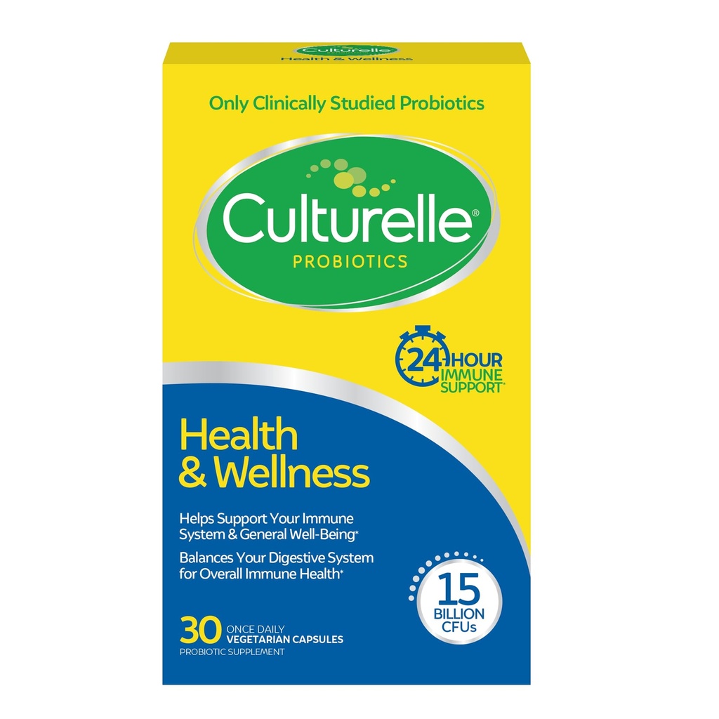 Culturelle Santé et bien-être Supplément probiotique quotidien pour les hommes et les femmes, aide à soutenir votre système immunitaire, diarrhée occasionnelle, gaz et ballonnement, 15 milliards UFC, non-OGM, 30 comtes