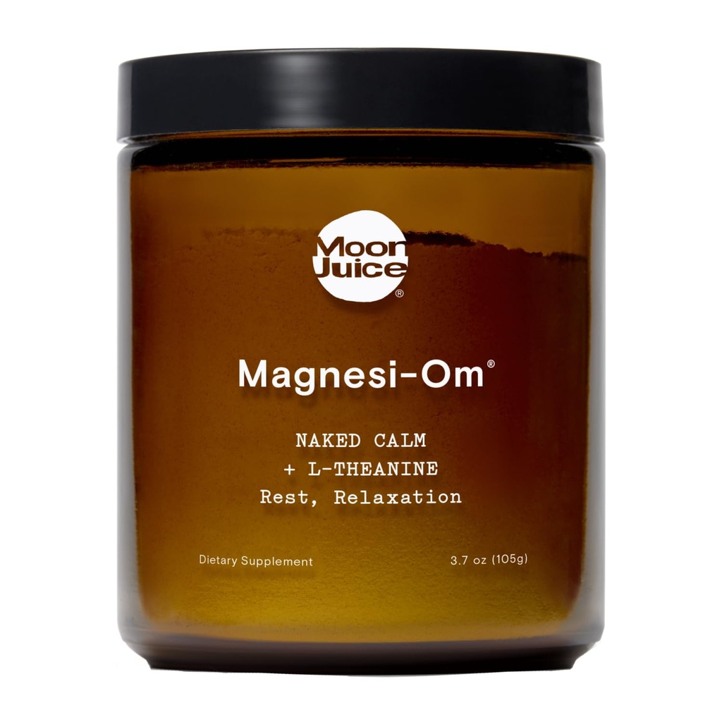 Supplément de poudre de magnésium de jus de lune Magnesi-Om - Complexe de magnésium chélaté + mélange L-théanique pour le repos, la détente et la régularité - végétalien, non-OGM et sans sucre, non aromatisé, 3,9 oz, 30 Sevings