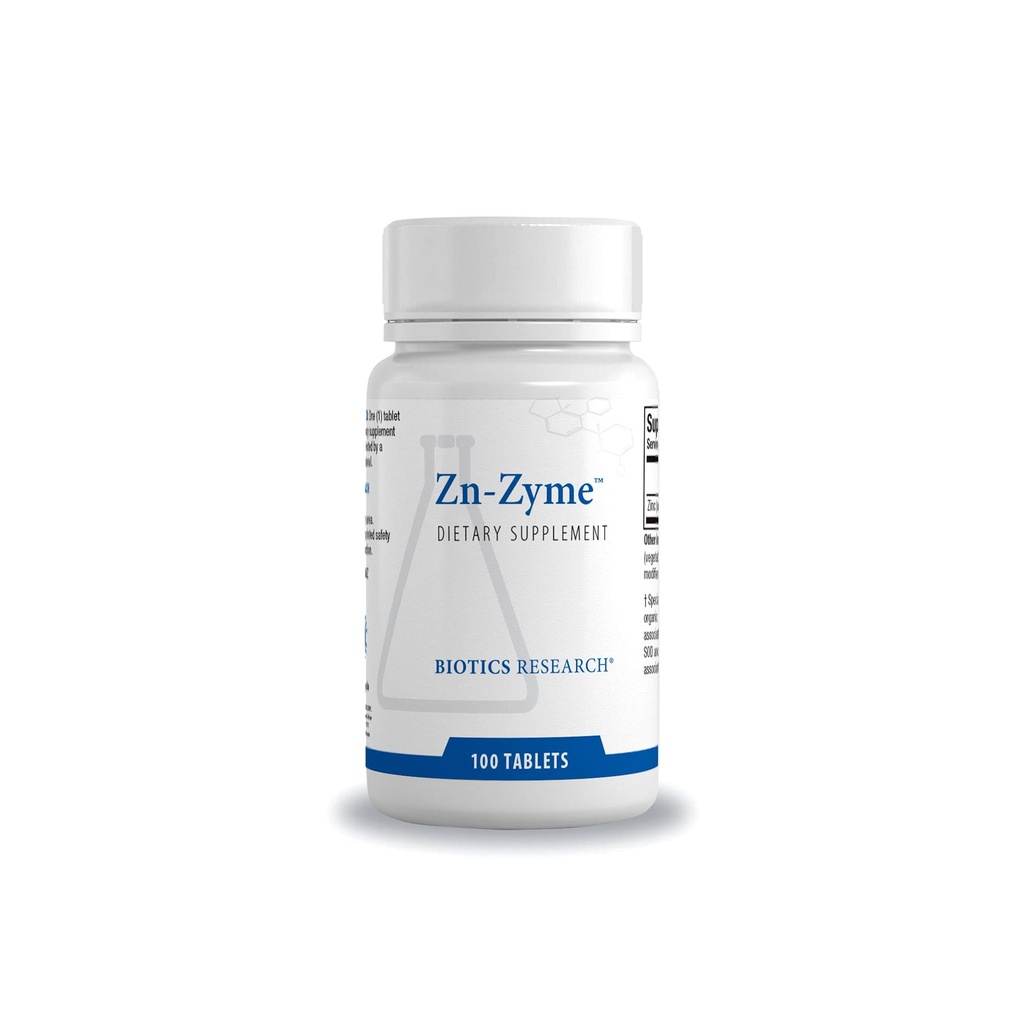 Recherche en biotique Zn-Zyme – 15 mg de zinc, Support du système immunitaire, Fonction cellulaire optimale, Digestion, Soutien de la santé tissulaire 100 Tab