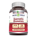 Amazing Nutrition Quercetin 800 Mg avec Bromelain 165 Mg Capsules Véggie Supplément de Gluten Sans GMO (Fabriqué aux USA) Convient aux végétariens (240 Nombre)