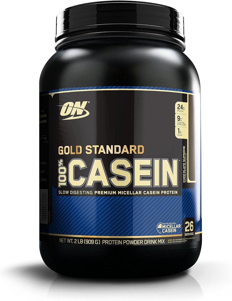 Optimale Voeding Goud Standaard 100% Caseïne Proteïne Poeder, Chocolade Supreme, 2 Pond