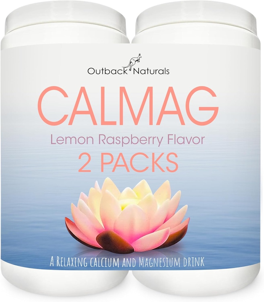 CalMag Hoge Absorptie 2:1 Calcium en Magnesium Citrate Powder Supplement; Ondersteunt Stress Relief, Slaap & Bone Strength, Citroen Raspberry Flavor, 16.5 oz. (Pack van 2)