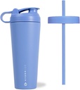 Coupe Shaker en acier inoxydable HydroJug 24oz - parfait pour les shakes protéiques, boissons pré-entraînement, café glacé - mélange facile, aspirateur isolé, support de tasse compatible, sans BPA - garde la température pendant les heures