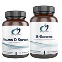 Conceptions pour la santé Vitamine D Supreme + B-Supreme Essentials Duo - 5000 UI Vitamine D3 + Vitamine K, Complexe B actif (2 Ensemble de produits)