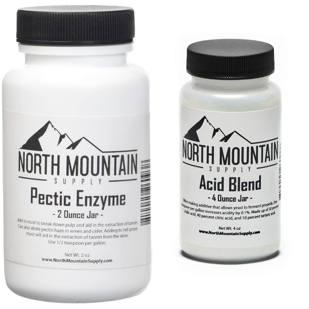 North Mountain Supply Pectic Enzyme 2 Ounce Jar en AB-4oz Food Grade Acid Blend Bundle