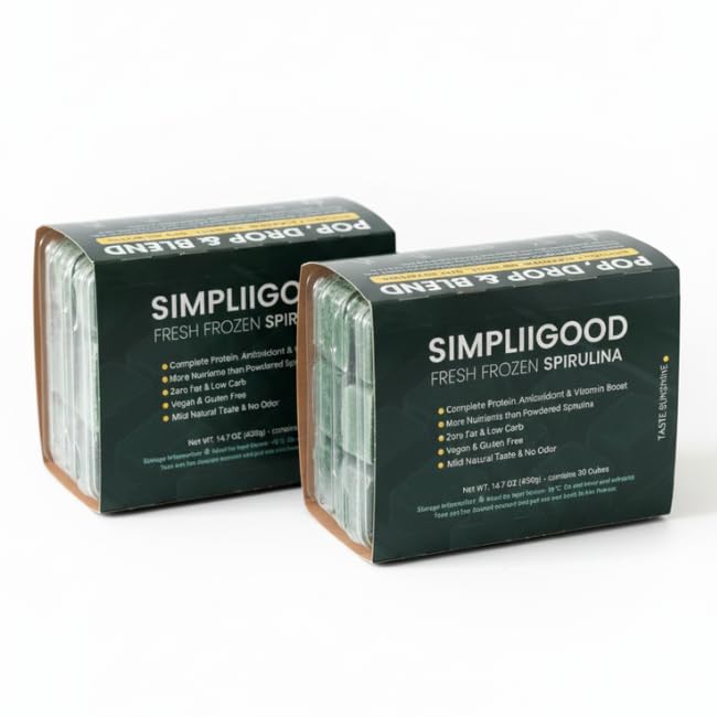 Cubes de Spiruline - Superfood riche en protéines et en vitamines avec saveur naturelle - Pots de spiruline sans gluten pour smoothies - (840, Grams)