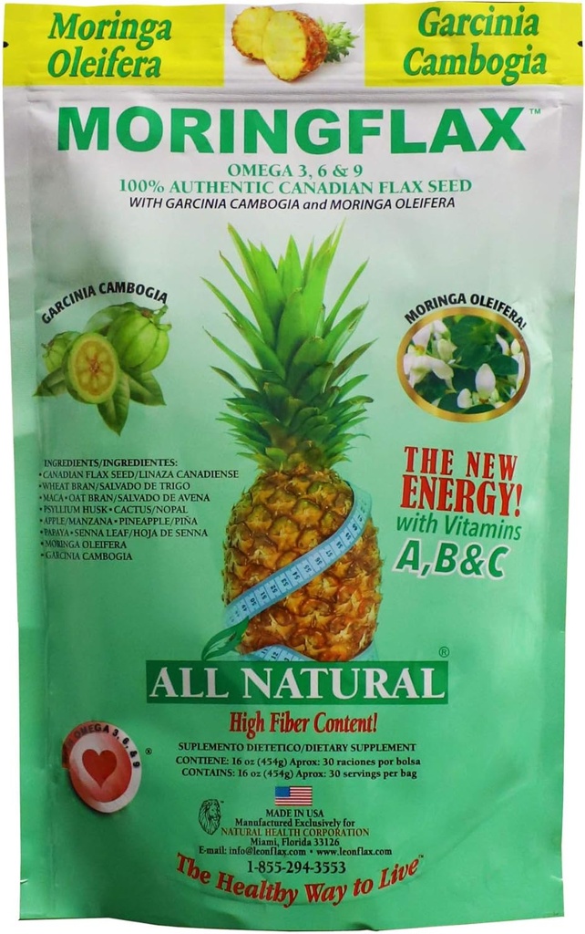 Zak Formule 100 Natuurlijke Canadese Vlas Zaad met Garcinia Cambogia en Moringa Oleifera Bag, Tan, 16 Ounce
