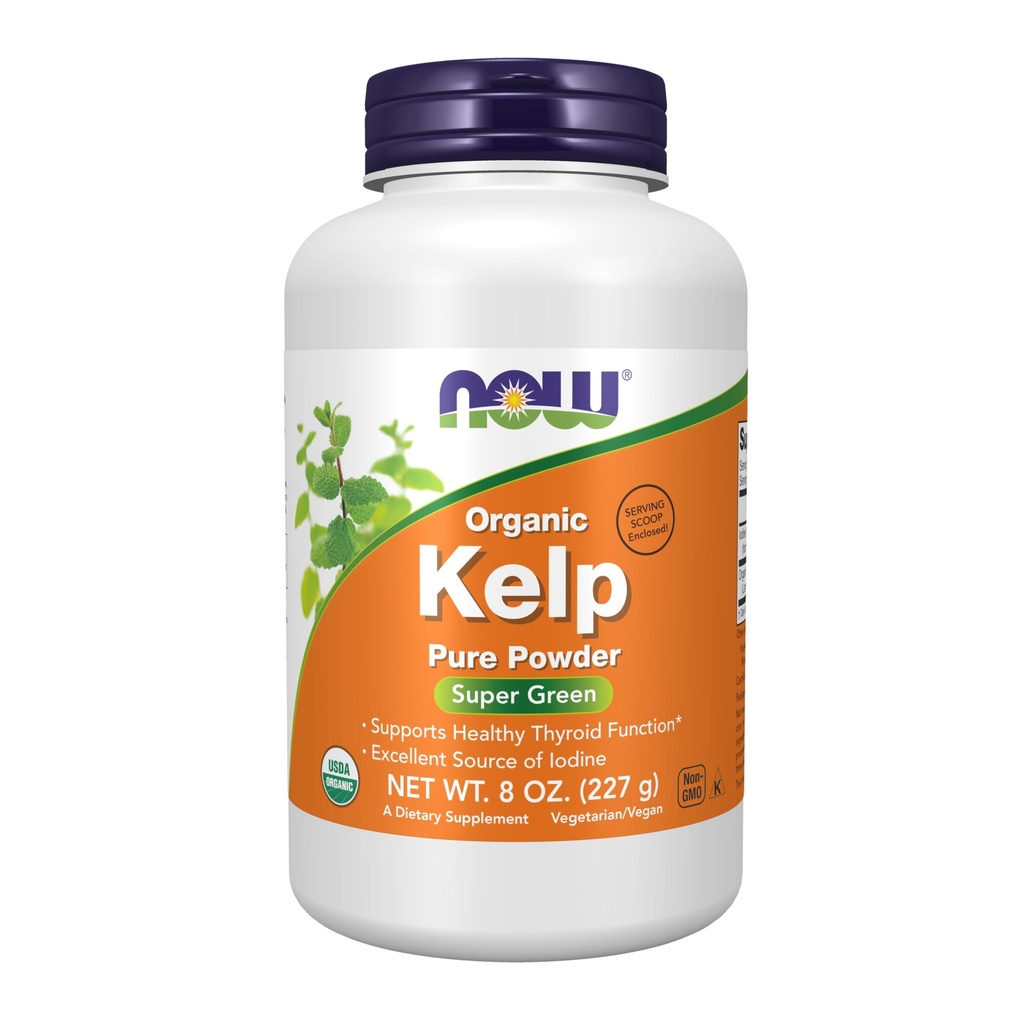 NOW Supplementen, Kelp Poeder, Certified Organic, Excellent Bron van Jodium, Super Green, 8-Ounce