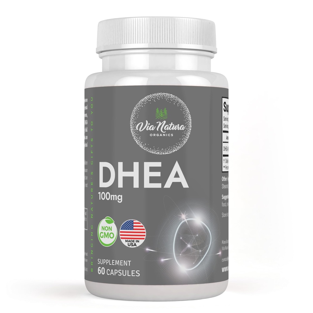 DHEA 100mg. Supplément sans gluten 60 Capsules