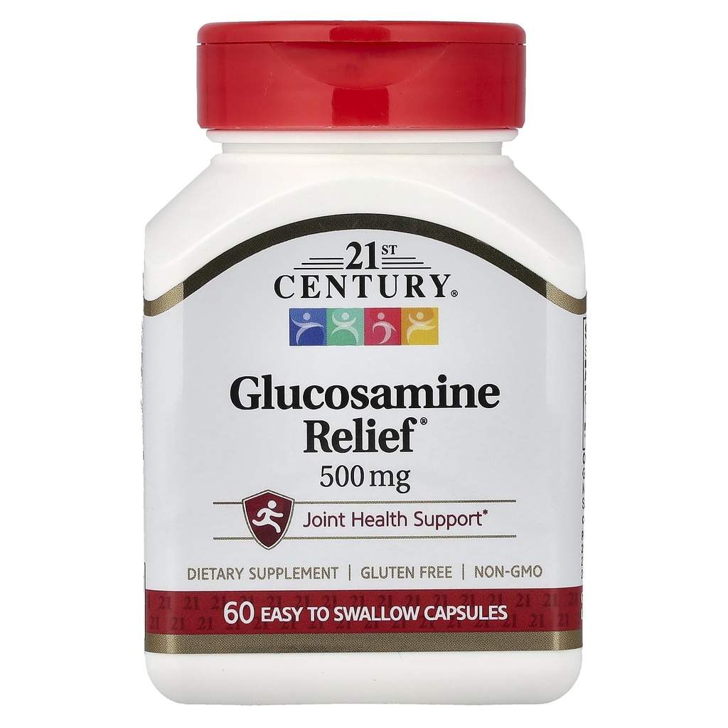 21ème siècle Glucosamine Relief, 500 mg, 60 Capsules faciles à avaler
