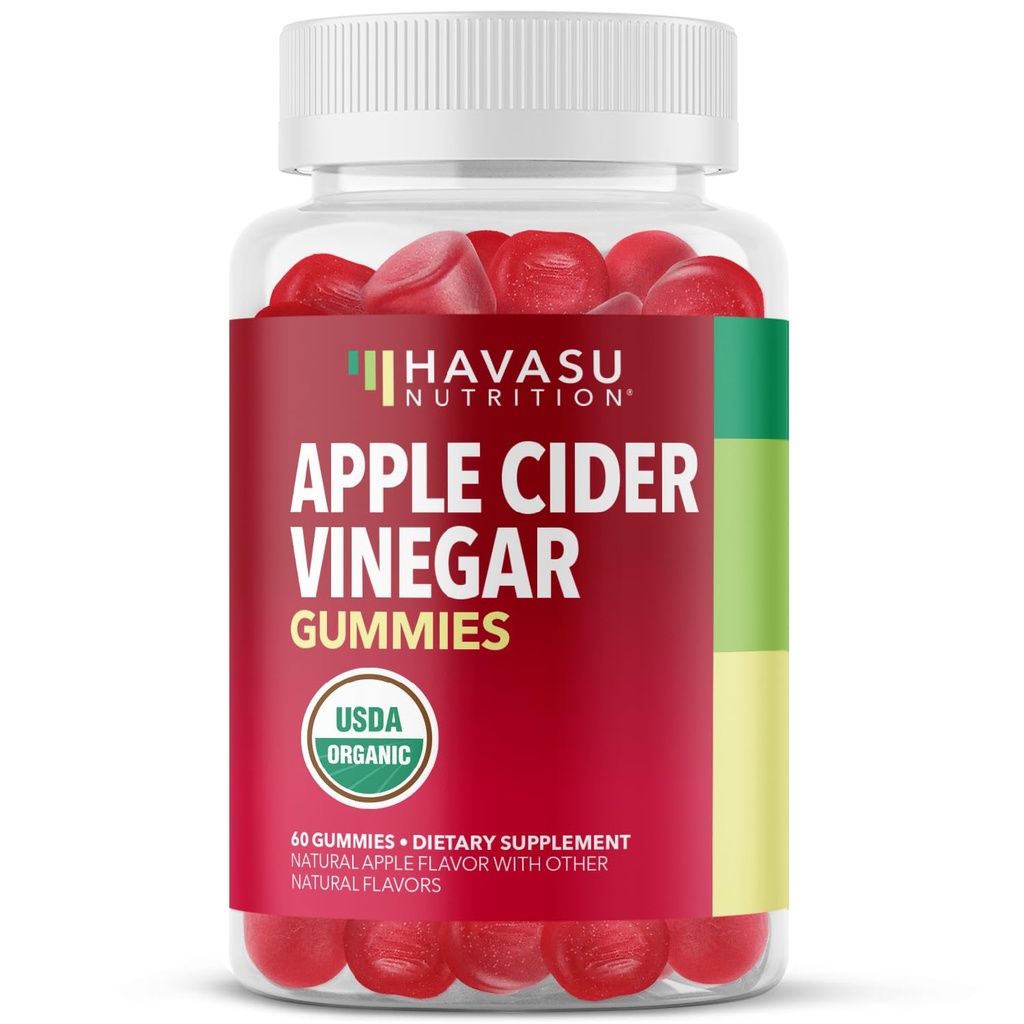 Apple Cider Vinegar Gummies - Biologische ACV vitamines voor de spijsvertering gezondheid, Metabolisme en Gut Support - 60 Count - Vegan, non-GMO, Glutenvrije - Heerlijke smaak & geen harde smaak - 1 maand aanbod