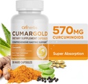 Cumargold 570mg Curcuminoïden Kurkuma Curcumin Supplement met Piperine, Licorice Root & Aloë Vera - Hoge Potentie Natuurlijke Wellness Capsules (30 Tel.)