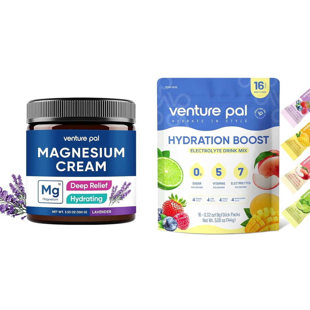 Venture Pal hydratant Lotion de magnésium,Paquets de poudre électrique