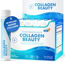 Suédois Nutra - Collagène Beauté de 10 000 mg Complément liquide de collagène marin hydrolysé - 30 x 25 ml Tours quotidiens de l'acide hyaluronique et de la vitamine C pour soutenir cheveux, peau, ongles sains
