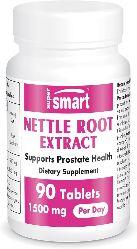 Supersmart - Nettle Root Extract 1500 mg per dag - Extract van Stinging Nettle Root - Ondersteuning Gezonde Urinaire Tract - Prostaat Supplementen voor Mannen 