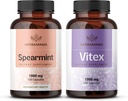 HERBAMAMA Spearmint en Vitex Kit - bundel van 1000 mg Spearmint Leaf & Vitex Chasteberry Capsules - Vegan, Non-GMO, Gelatine-Free - 2 Pack