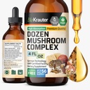 BIO KRAUTER Dozen Paddestoel Tinctuur - Immune Support Supplement Drops - Bevordert Digestieve en Cognitieve Ondersteuning - Niet-GMO, Liquid Immunity Defense Formula - 4 fl. oz Fles