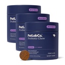 PetLab Co. Probiotiques pour chiens, soutien santé de la gueule, diarrhée occasionnelle, santé digestive et allergies saisonnières - Arôme de porc - 30 chews mous - Emballage Mai Varier (Value 3-Pack)