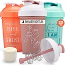 GOMOYO [3-Pack] 20-once Shaker Bottle met Action-Rod Mixer 