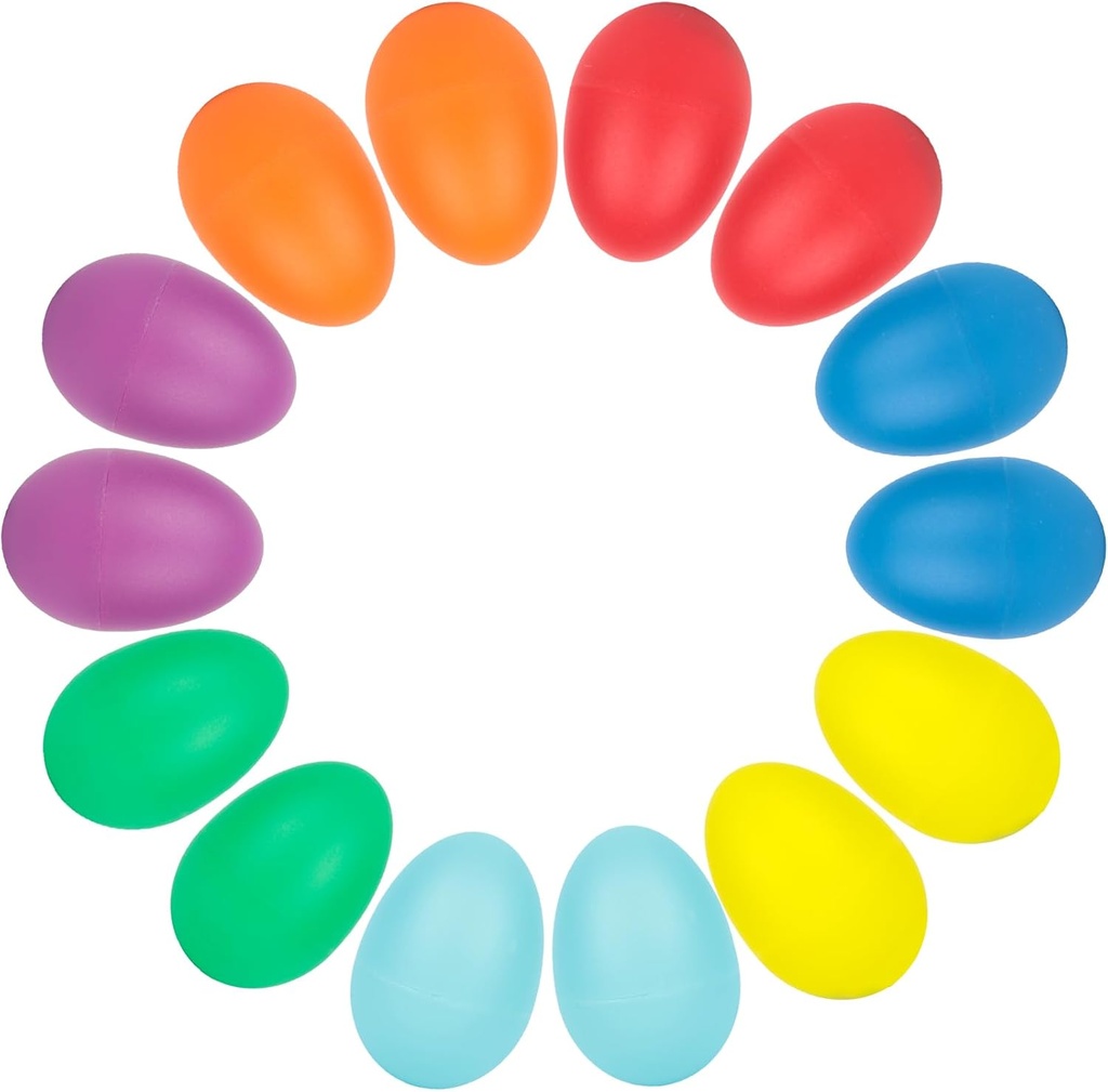 SallyFashion 14PCS Plastic Egg Shakers Set, Percussie Instrumenten Muziek Egg Maracas voor kinderen Muziek Leren DIY Schilderen