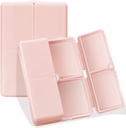FYY Daily Pill Organizer, 7 Compartments Portable Pill Case Travel Pill Organizer,[Folding Design] Pill Box voor Purse Pocket om vitamines te houden, Cod Leverolie, Complements en Medication-Pink