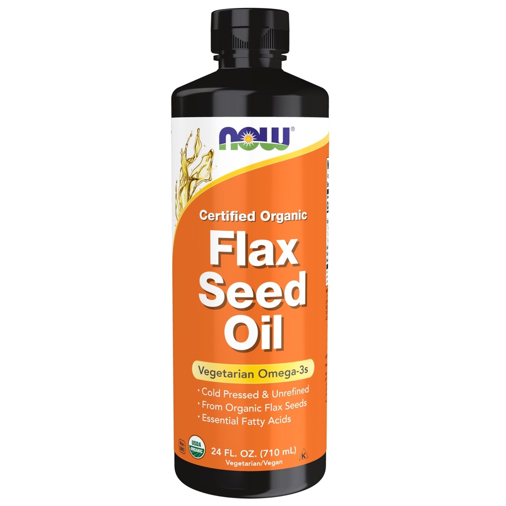 NU Foods Supplementen, Gecertificeerde biologische Vlaszaadolie Vloeistof, Koudgeperst en Ongeraffineerd, 24-Ounce