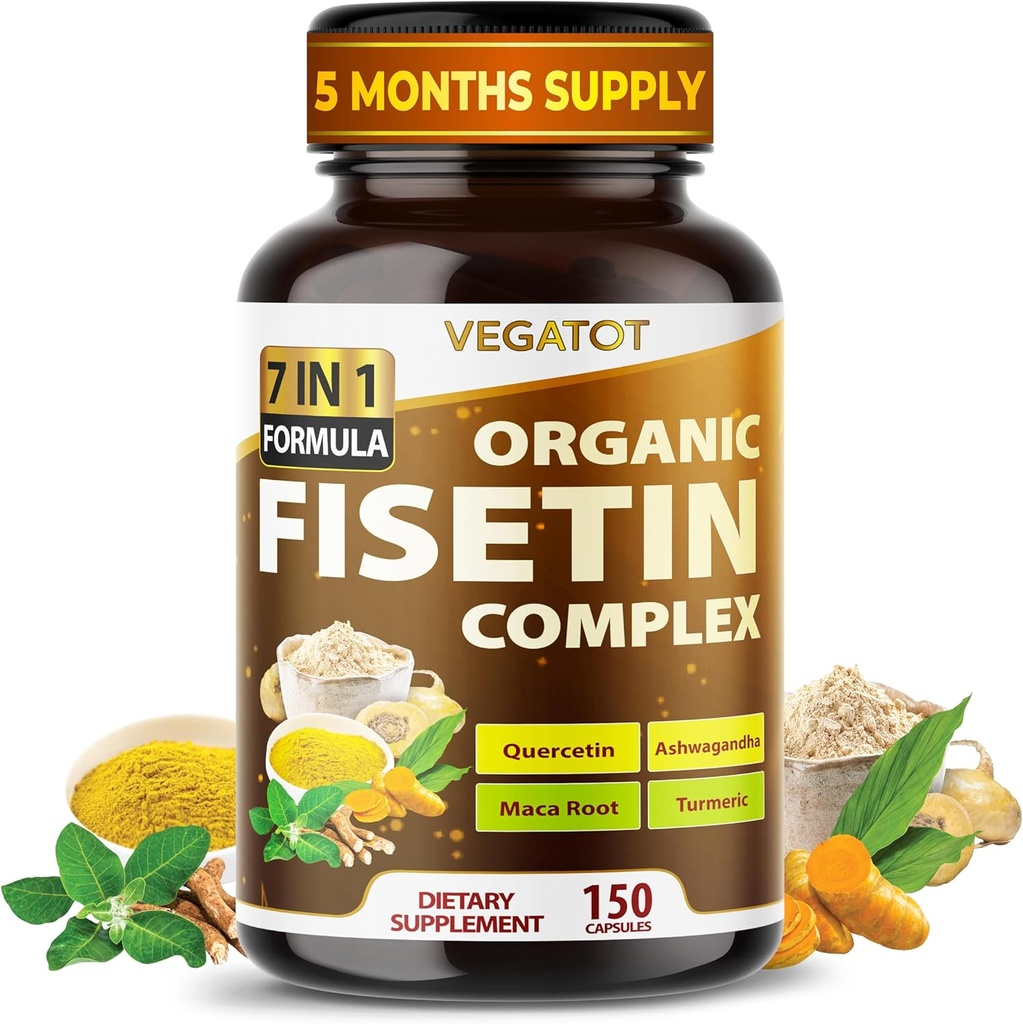 VEGATOT Organic Fisetin Complex 7-in-1 Formula 