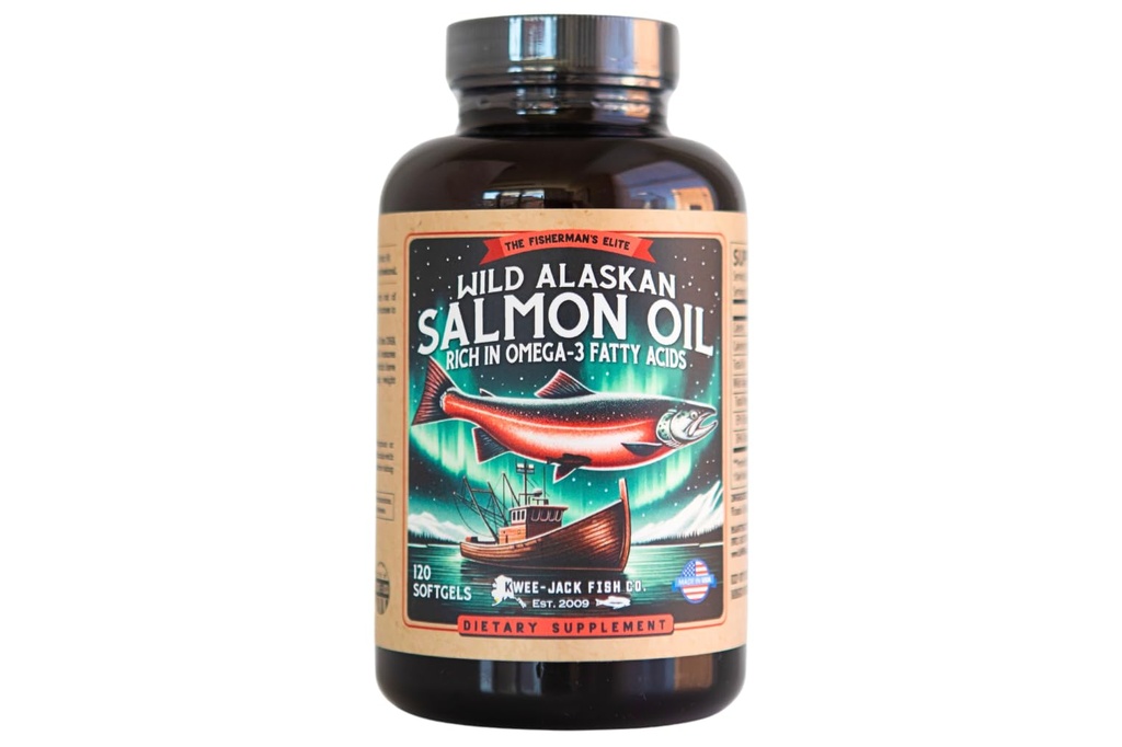 Wild Alaska Salmon Fish Oil Omega 3 Supplement for Humans 