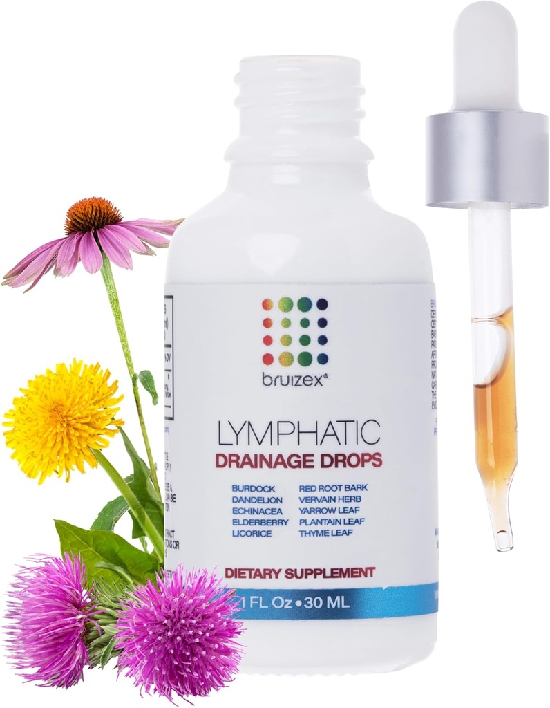 Lymfatische drainage druppels voor chirurgische herstel & lymfatische gezondheid, ongearomatiseerd, gebruik na Liposuctie, BBL & Tummy Tuck, natuurlijke plantaardige Blend van Dandelion Root, Burdock Root, Echinacea, 1 Fl Oz