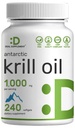 SUPPLÉMENT DE DÉAL Huile de krill de l'Antarctique, 1 000 mg par portion, 240 softgels – sans mercure, sans goût de poisson – riche en oméga-3s, EPA, DHA, Astaxanthine et Phospholipides – non-OGM, sans gluten