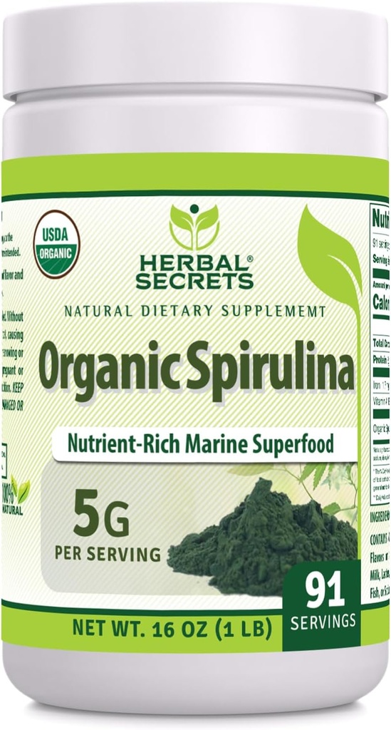 Kruidengeheimen Biologische Spirulina Poeder 16 Oz