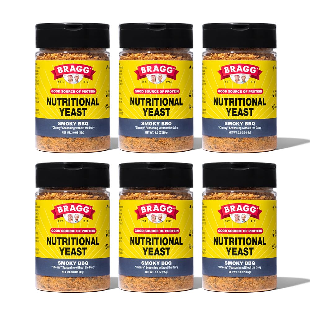 Bragg Nutritional Gist Smoky BBQ Seizoen - (6 Pack) 3 oz - Dairy-Free Parmesan Cheese Substitute - Perfect voor salades, Pastas, Popcorn, en meer