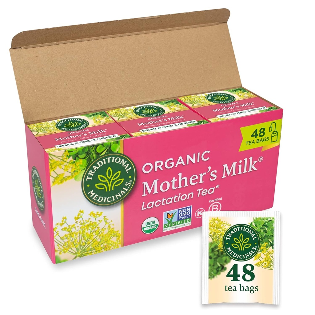 Traditionele Medicijnen Thee, Biologische Moedermelk, Promoot Gezonde Borstvoeding, Borstvoeding Ondersteuning, 48 Theezakken (3 Pack)
