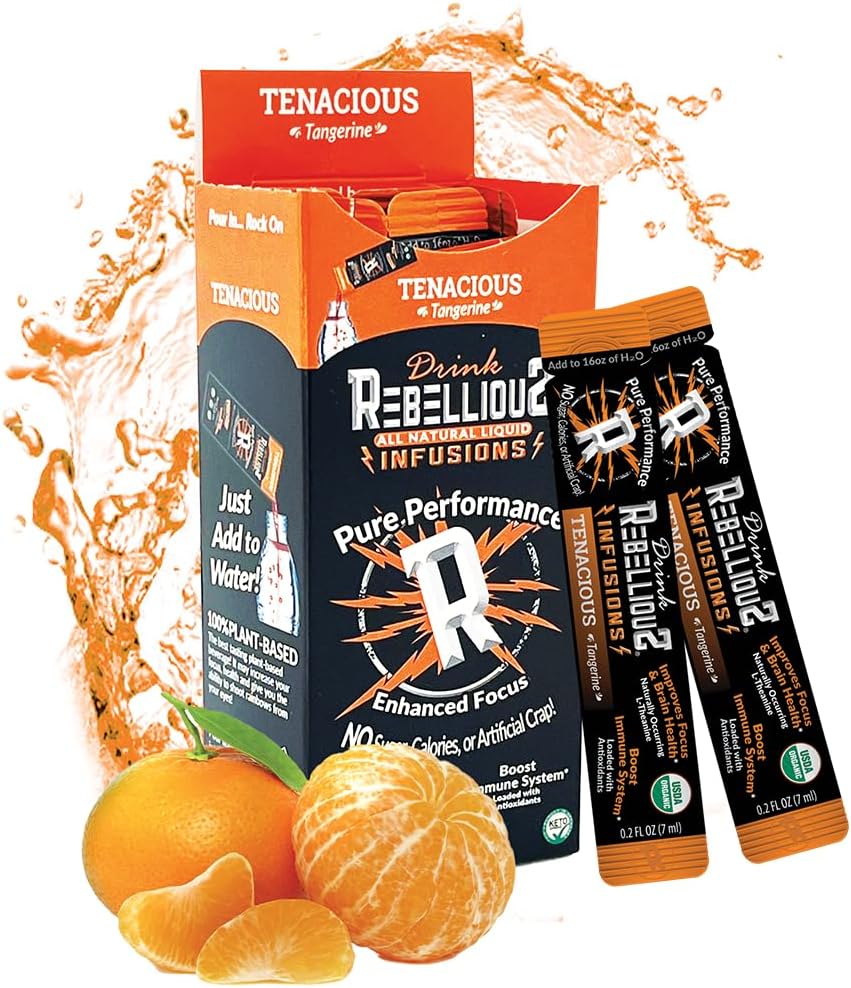Mélange de boisson biologique de Tangerine tenace rebelle – Zero Calorie Mélange de boisson énergétique de l'extrait de thé vert et de fruits Monk
