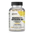 Verveelde voeding Vegan Omega 3 en vitamine D3 supplement 90Ct