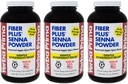 Yerba Prima Fiber Plus Senna Powder, 12 Ounce (pakket van 3) - voor korte termijn gebruik om de regelmaat te herstellen, Verbeterde Apple Spice Flavor, Stevia Gezoet, Biedt zacht nachtelijke verlichting, Non-GMO