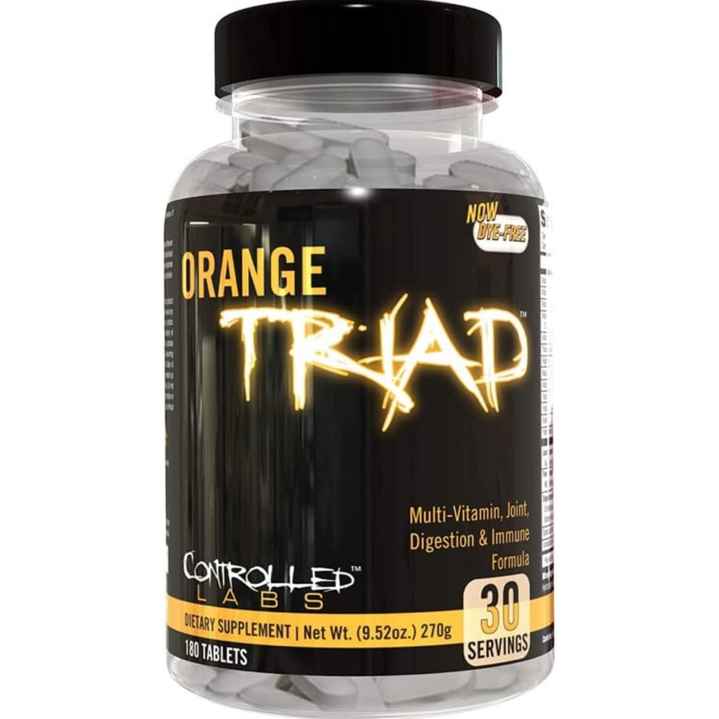 LABES CONTRÔLÉS Triade orange Multivitamine quotidienne, supplément sport sans fer pour l'entraînement, la digestion, l'Immune et les articulations, 45 serv - Comprimés (180 comtes (paquet de 1))