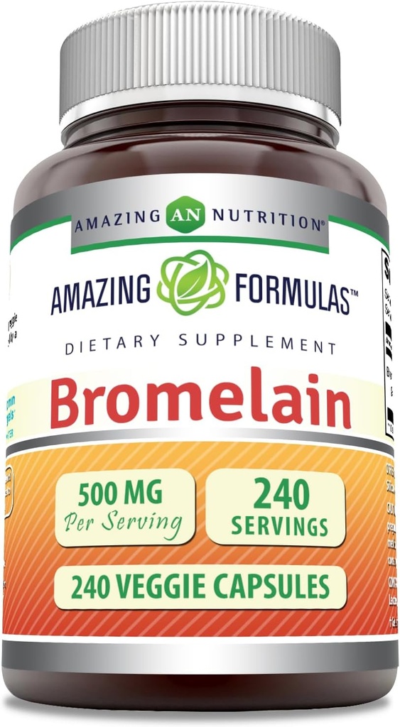 Verbazingwekkende Formules Bromelain 500mg 2400 GDU, Veggie Capsules 