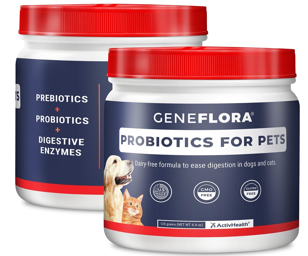 ActivHealth Decompensative Enzymes and Probiotic for Pets (honden, katten, konijnen en meer, 125 mg, 120 porties) door Geneflora for Pets Pack of 2