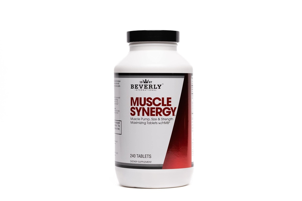 Beverly International Muscle Synergy 240 TABS (15 portions) Ingrédients dosés cliniquement - HMB, L-Arginine, L-Citrulline, Creatine Monohydrate, L-Ornithine. Des pompes plus grandes et plus fortes.