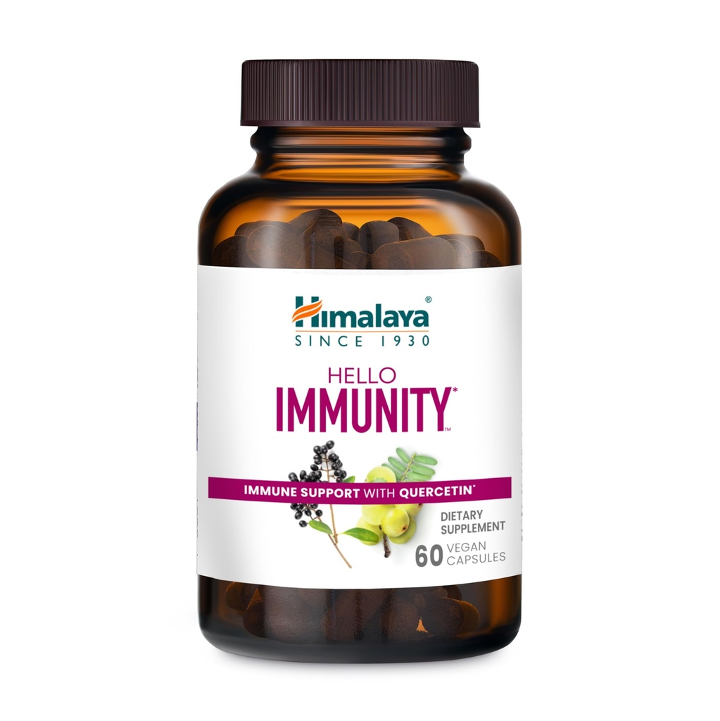 Himalaya Hallo Immuniteit met Quercetin, 60 dagen aanbod - Herbal Immune Support Supplement, Bioflavonoid en Antioxidant voor Immuniteit en Dagelijkse Wellness - Vegan, Non-GMO, Glutenvrij, 500 mg, 60 Caplets