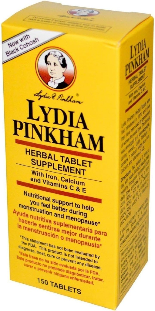 Lydia Pinkham Herbal Tablet Supplement 150 Tabletten (verpakking van 3)