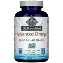 Garden of Life Dr. Formulated Advanced Omega Fish Oil - Citroen, 1,290mg EPA, DHA + DPA in triglyceride vorm, Single Source Omega 3 Supplement voor Ultimate Brain & Heart Health, Non-GMO, 180 Softgels