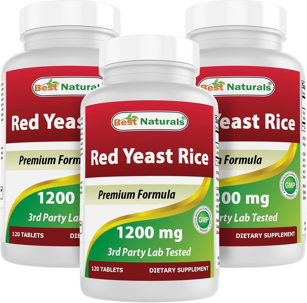 Best Naturals Red Gist Rice 1200 mg (Non-GMO) 120 tabletten (120 telling (verpakking 3))
