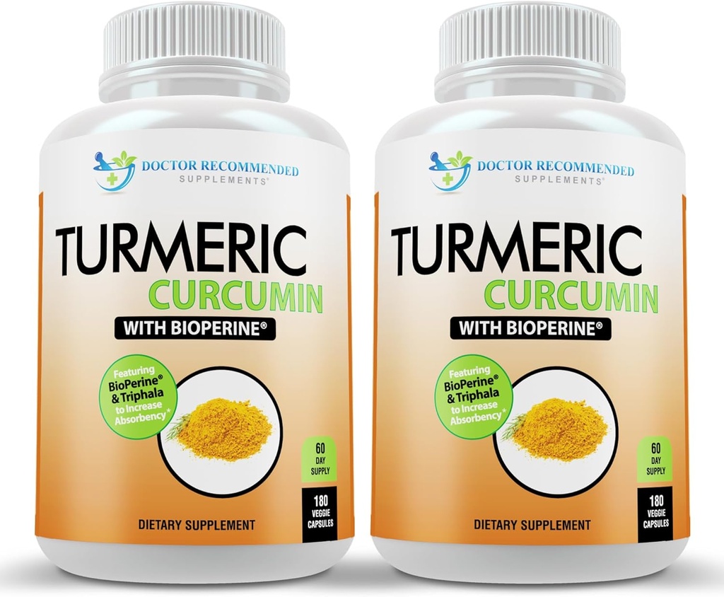 Kurkuma Curcumine Supplement - 2250mg/d - Veggie Caps - 95% Curcuminoïden met Black Pepper Extract (Bioperine) - 750mg Capsules - 100% Organic - Meest Krachtige Kurkuma (Pack of 2)