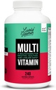 LEVENDE VITAMINE CO. Multivitamine - 37 Vitaminen Mineralen en Extracten - Energie - Geheugen - Immuunfunctie - Hart- Hersen - Focus - Mood - Antioxidanten - Melkgluten Sojavrij - 240 Vegetarische Capsules