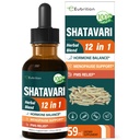 Shatavari (Shitabari) Des gouttes pour les femmes soutiennent le soulagement de la ménopause, supplément à base de plantes pour le soutien du SPM, formule 12-en-1 avec Yam sauvage, Extrait de Berry Vitex. 2oz