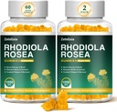 2 Pack Sugar-Free Rhodiola Rosea Gummies 1000mg, Rhodiola Rosea Supplement for Women & Men, Support Endurance, Mood & Energy, Non-GMO, Vegan, 120 Tel.