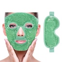 ZNÖCUETÖD Cooling Ice Face Eye Mask for Reducing Puffiness, Bags Under Eyes,Sinus,Redness,Pain Relief, Dark Circles, Migraine,Hot/Cold Pack with Soft Plush Backing(Green(1* Eye Mask+1*Face Mask))