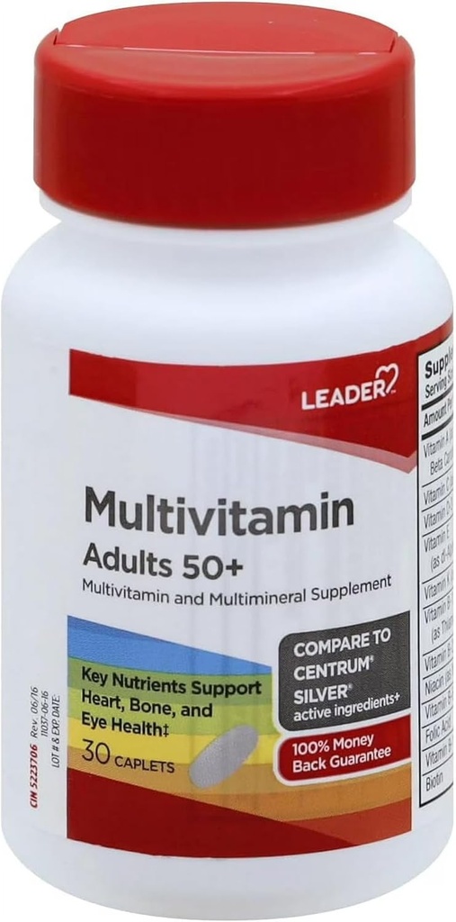 Leader Multivitamine Adult 50+ Caplets 30 ct Verpakking van 1